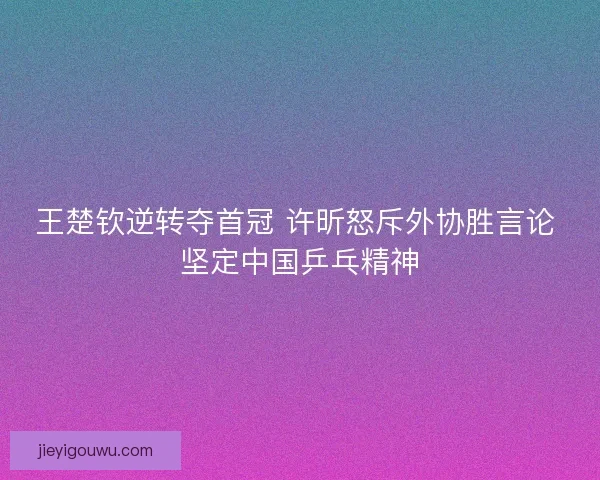 王楚钦逆转夺首冠 许昕怒斥外协胜言论 坚定中国乒乓精神 王楚钦逆转夺首冠 许昕怒斥外协胜言论 坚定中国乒乓精神