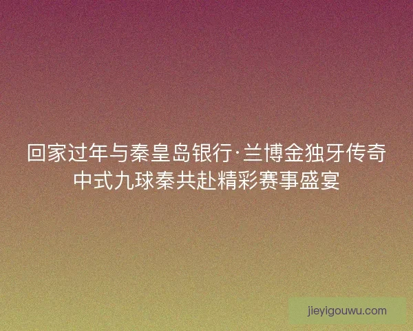 回家过年与秦皇岛银行·兰博金独牙传奇中式九球秦共赴精彩赛事盛宴